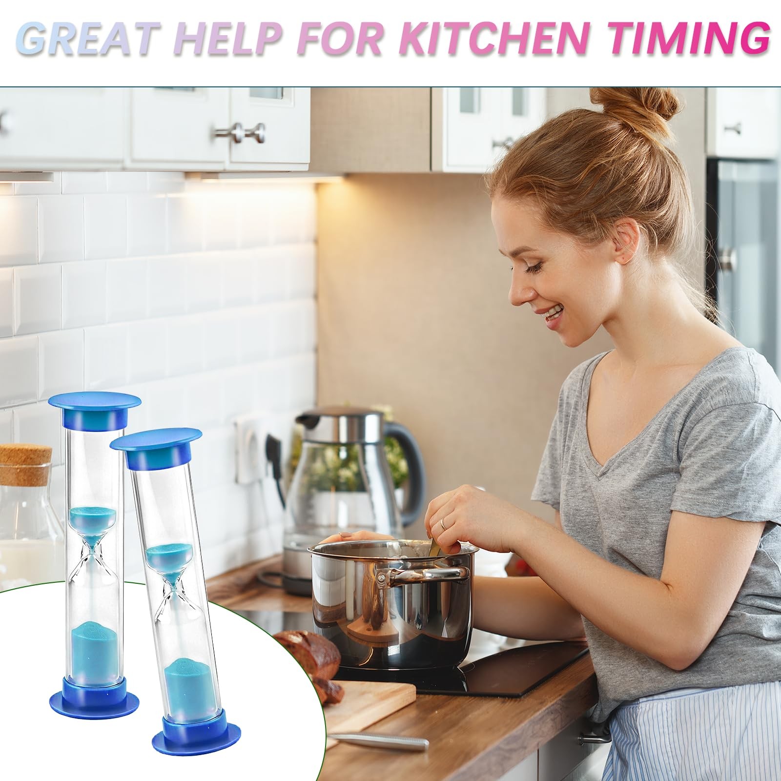 50 Pcs 2 Minute Sand Timer, Multicolor Plastic Sand Clock Timer, Mini Hourgla...