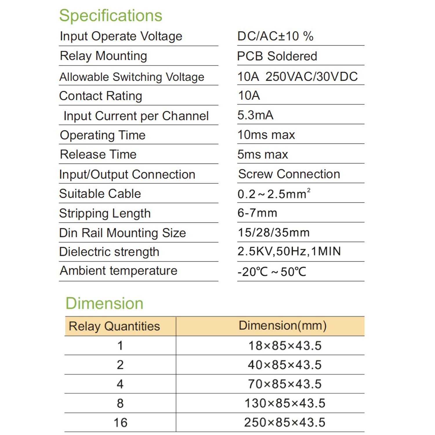 4-Channel 1-SPDT DIN Rail Mount Interface Relay Module 12V DC/AC Board