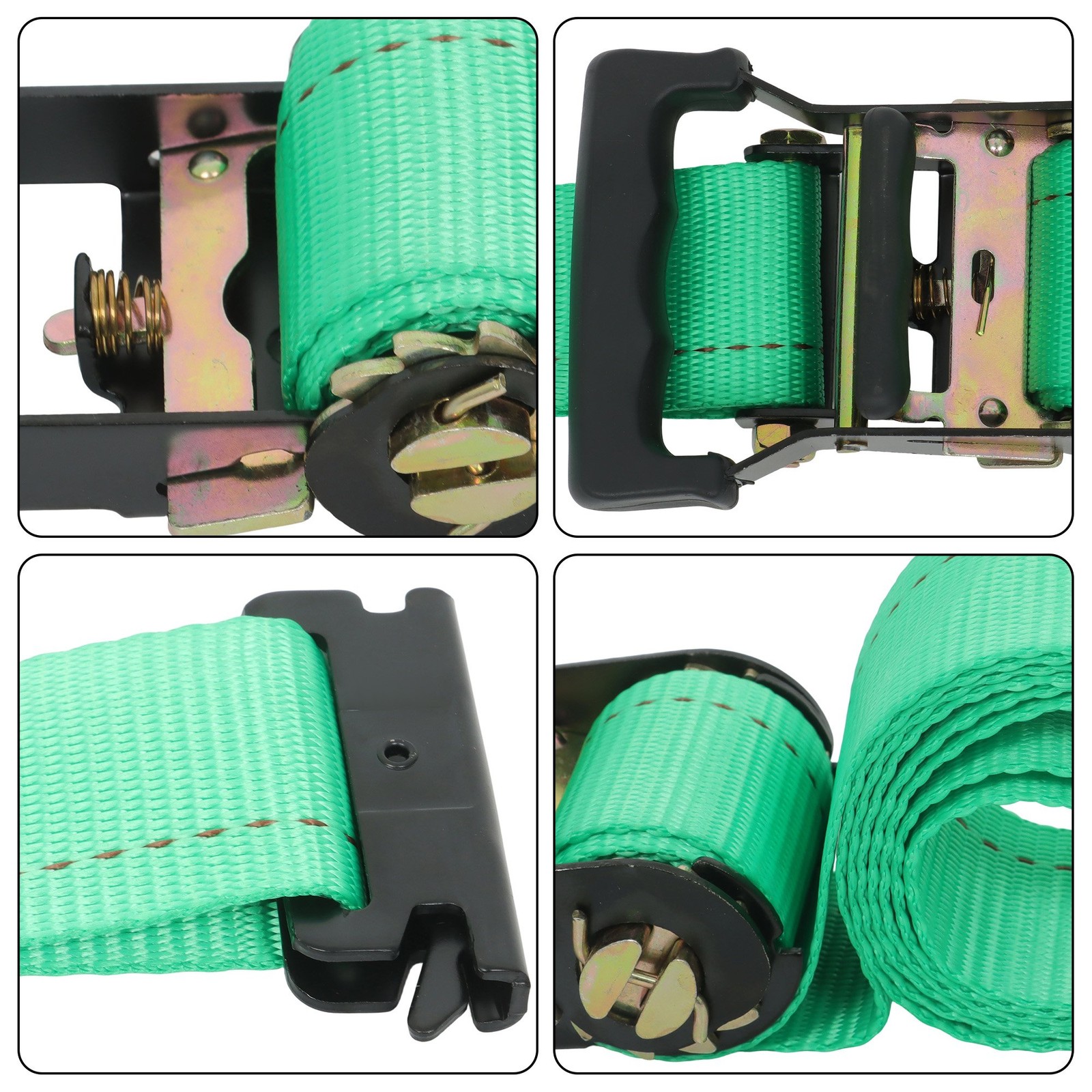 4 Pack Wheel Chock Tie Down Kit Heavy Duty Trailer Tire Strap System for ATV UTV