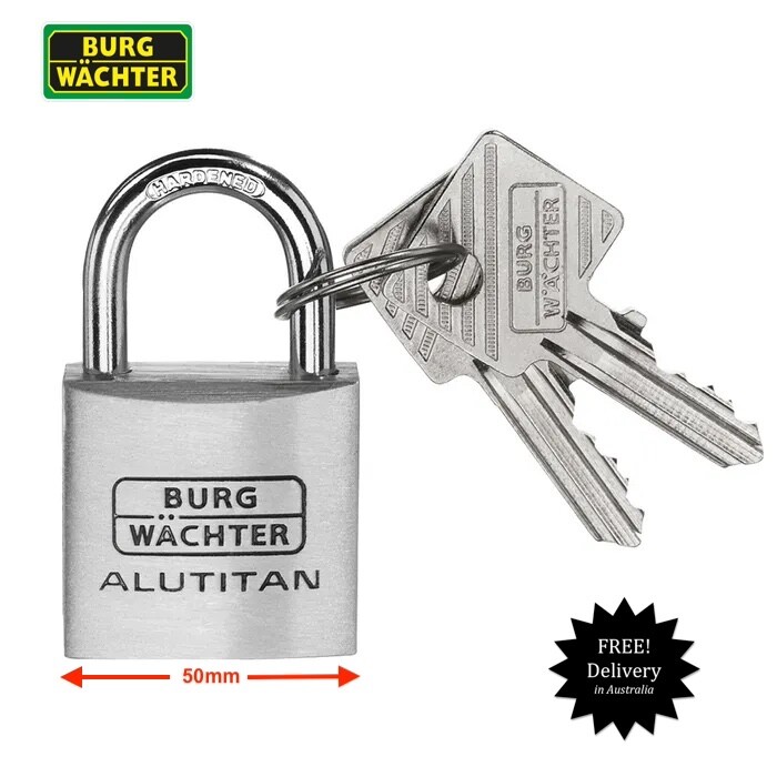 Burg Wachter 50mm Aluminium Bodied Padlock -Free Postage-77-50-SB