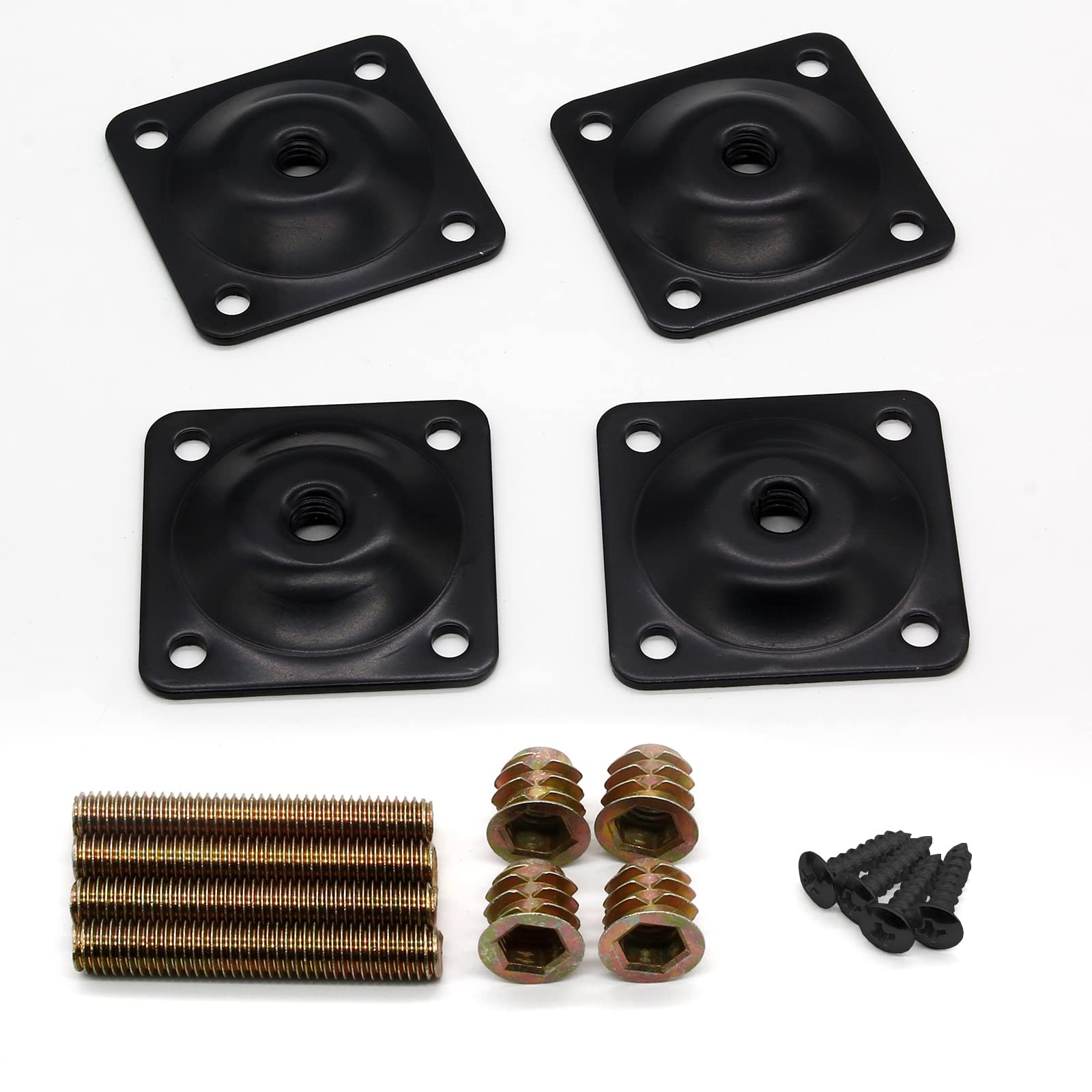 4 Sets Mounting Plates for Furniture Legs, M8 Furniture Couch Legs Attachment Pl