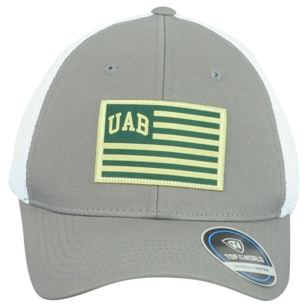 NCAA TOW UAB Blazers Gray White Curved Trucker Mesh Snapback Adults Men Hat Cap