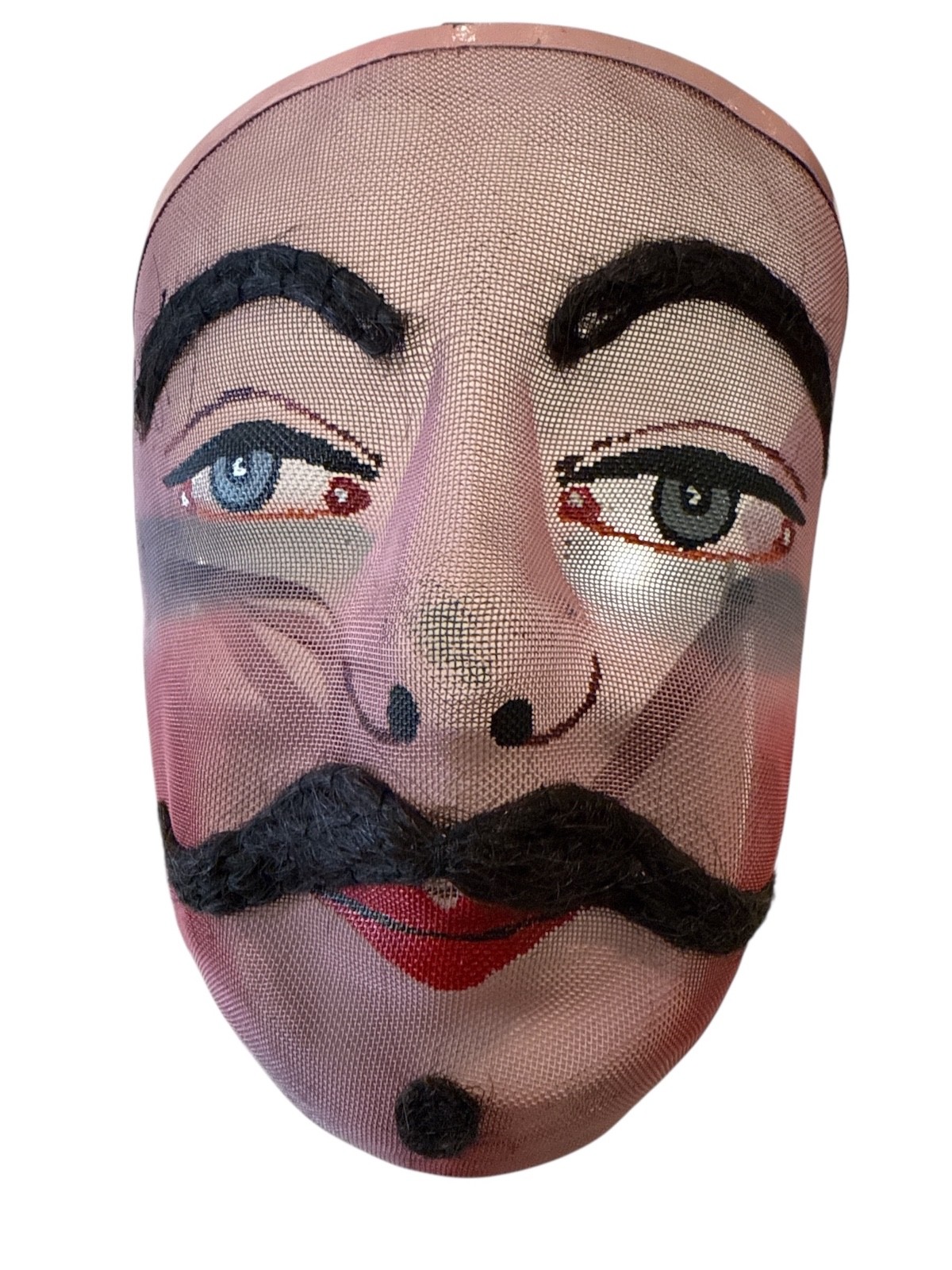 Vintage Peruvian K'achampa? Chonguinada? Oddfellows? Handpainted Mesh Mask Male
