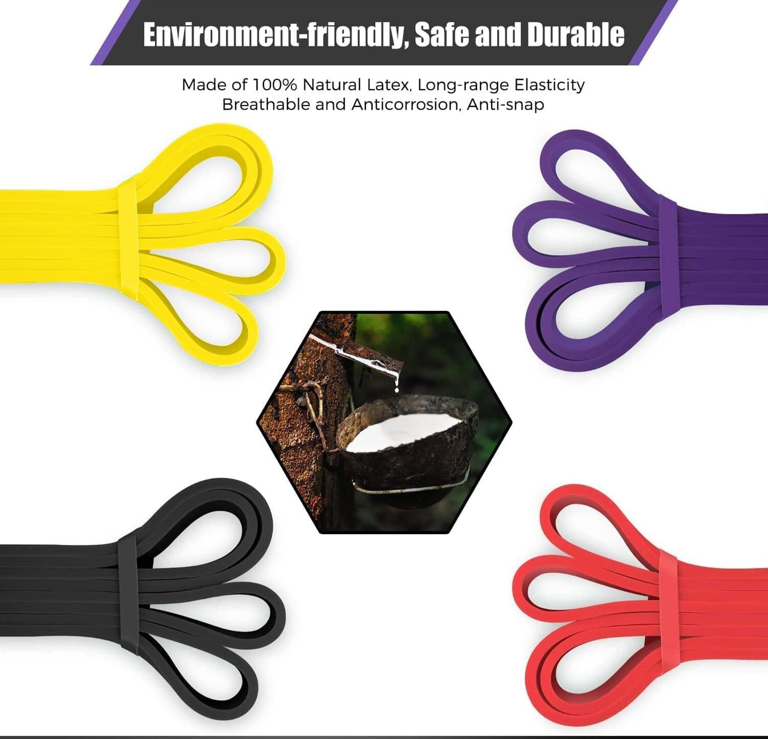 "VEICK Resistance Bands Set 4 Levels Durable Exercise Stretching and Training "