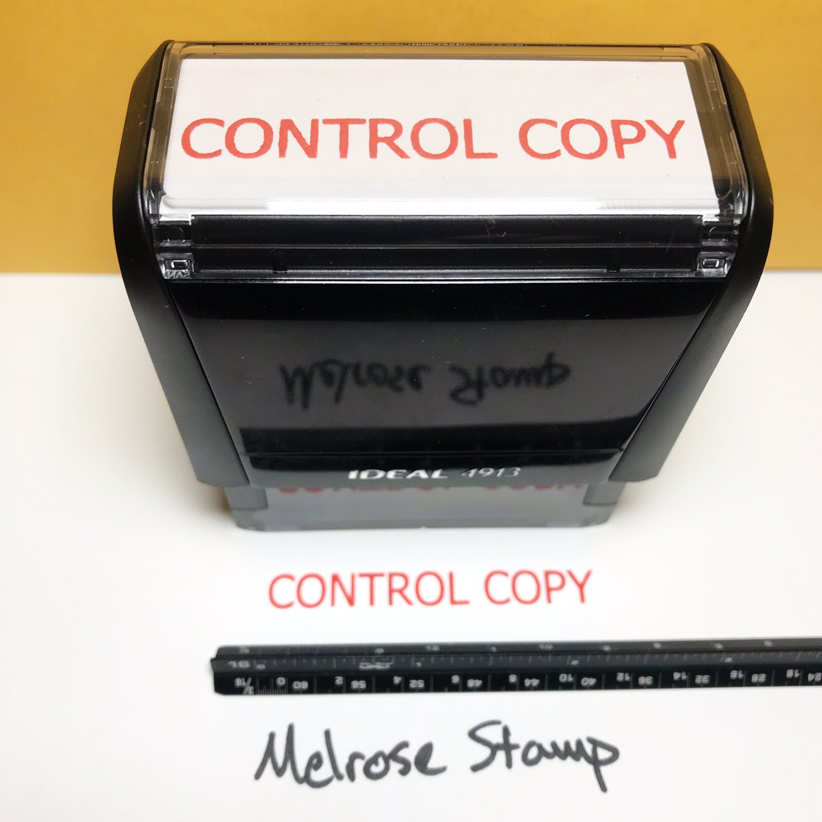 Control Copy Rubber Stamp Red Ink Self Inking Ideal 4913