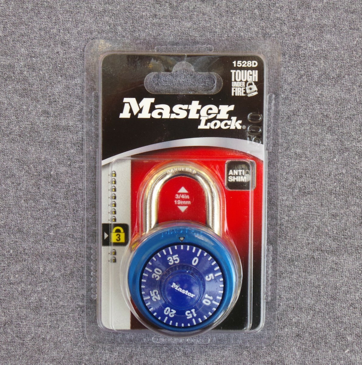 Master Lock 1-7/8" Blue Dial Combination Padlock Anti Shim Lock 1528D