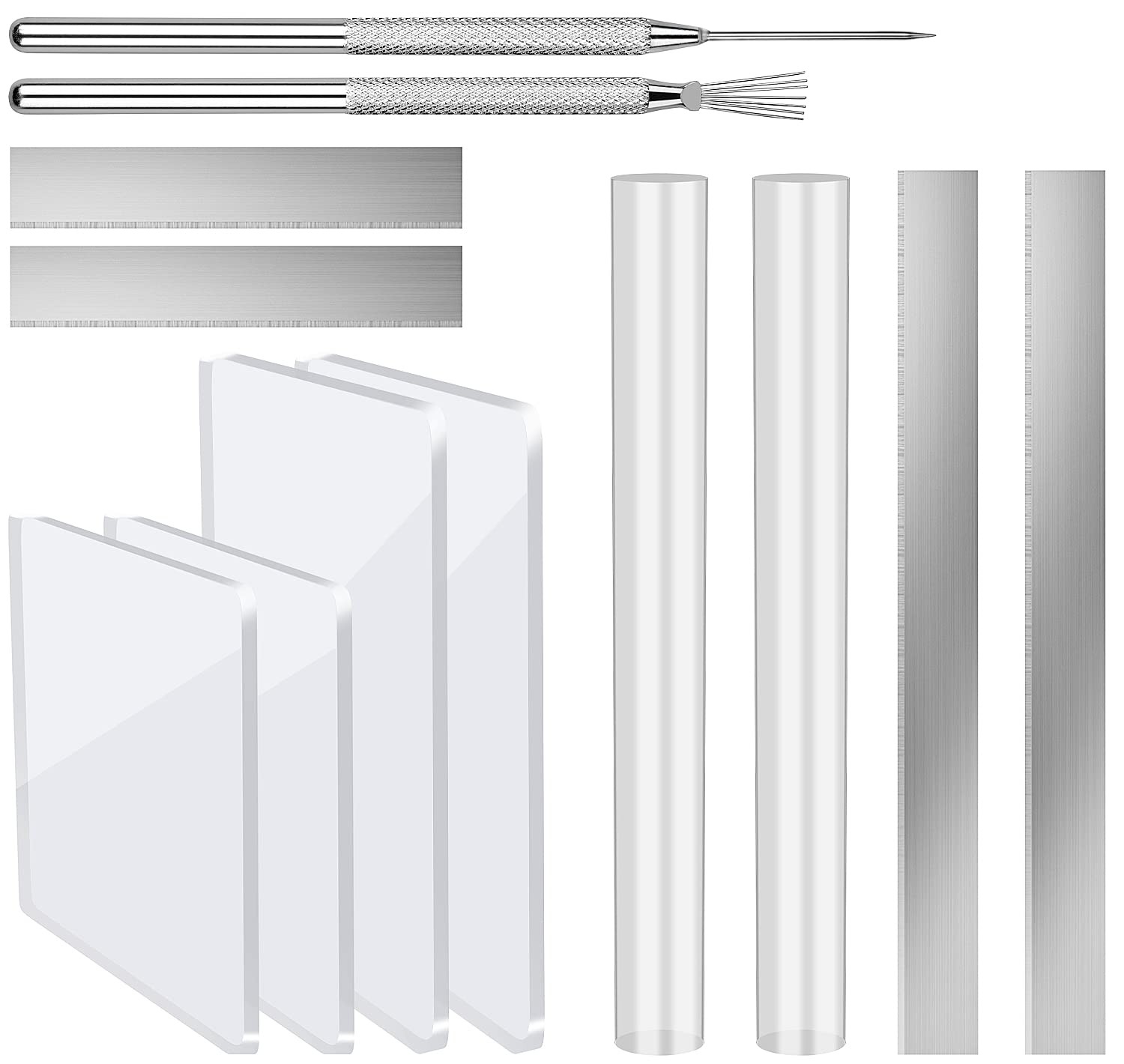 12Pcs Polymer Clay Cutter Tools Set, Acrylic Roller, Ceramic Cutters, Sculpting