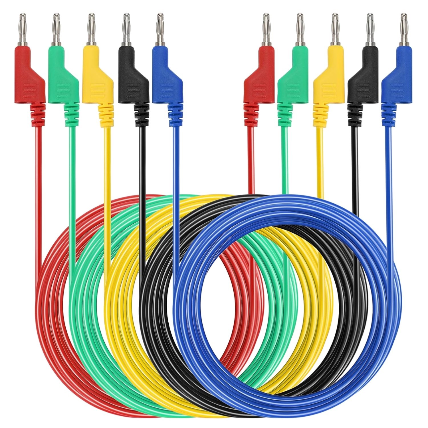 Reliable 9.8 Ft Silicone  Leads with Stackable Banana Plugs - 15A Safe Use