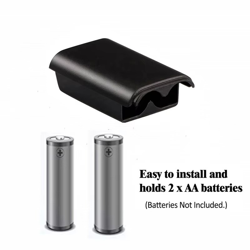 Battery Back Cover Case Shell Pack For Xbox 360 Wireless Controller Black 1pc
