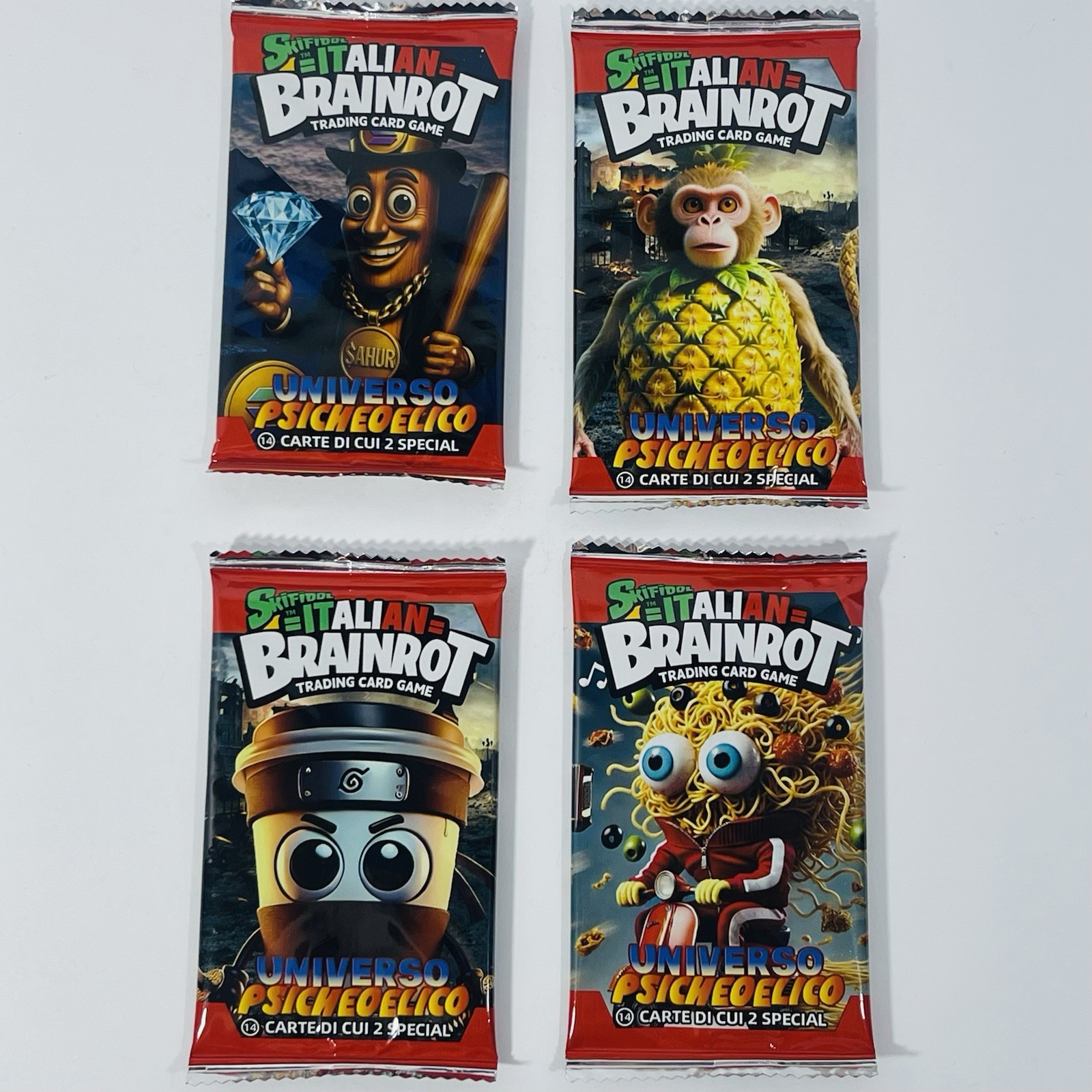 Skifidol Italian Brainrot - Official (4) Packs of 14 Cards  -  (56) cards Retail