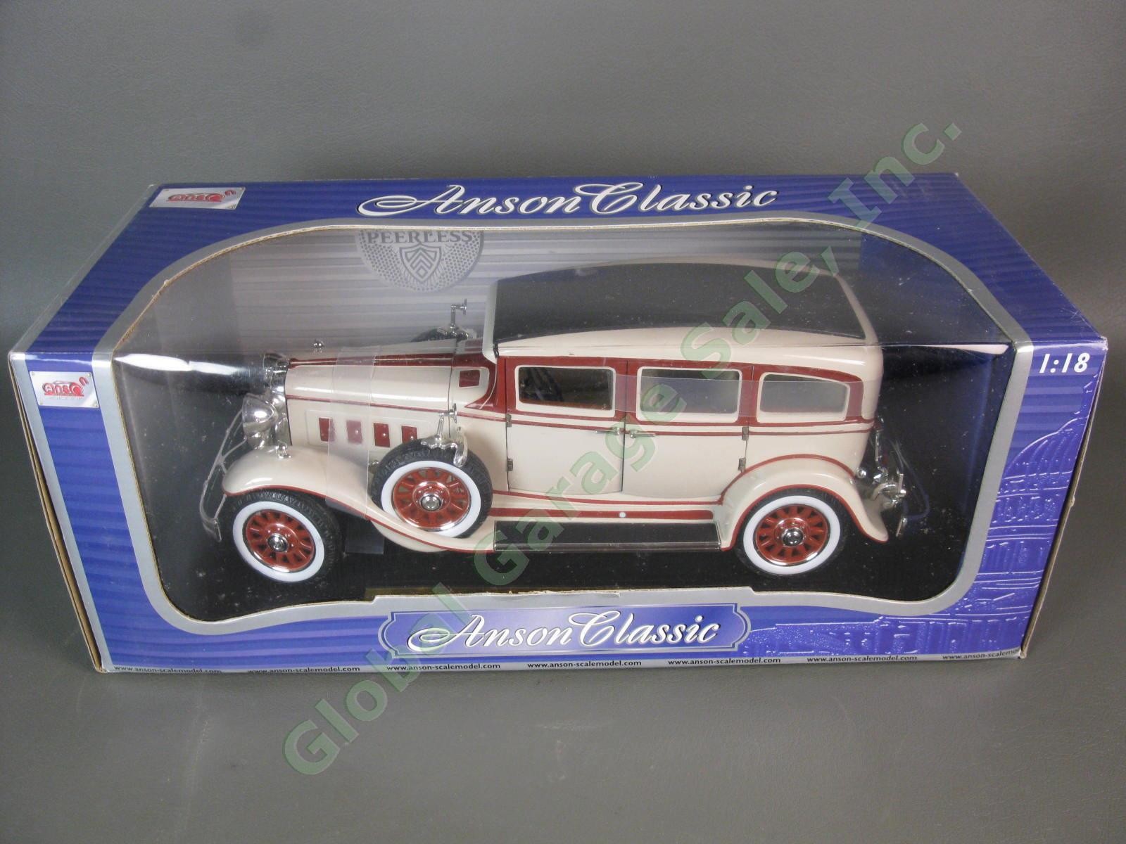Anson Classic 1931 Peerless Master 8 Sedan 1:18 Die Cast Cream Red Car NIB 30396