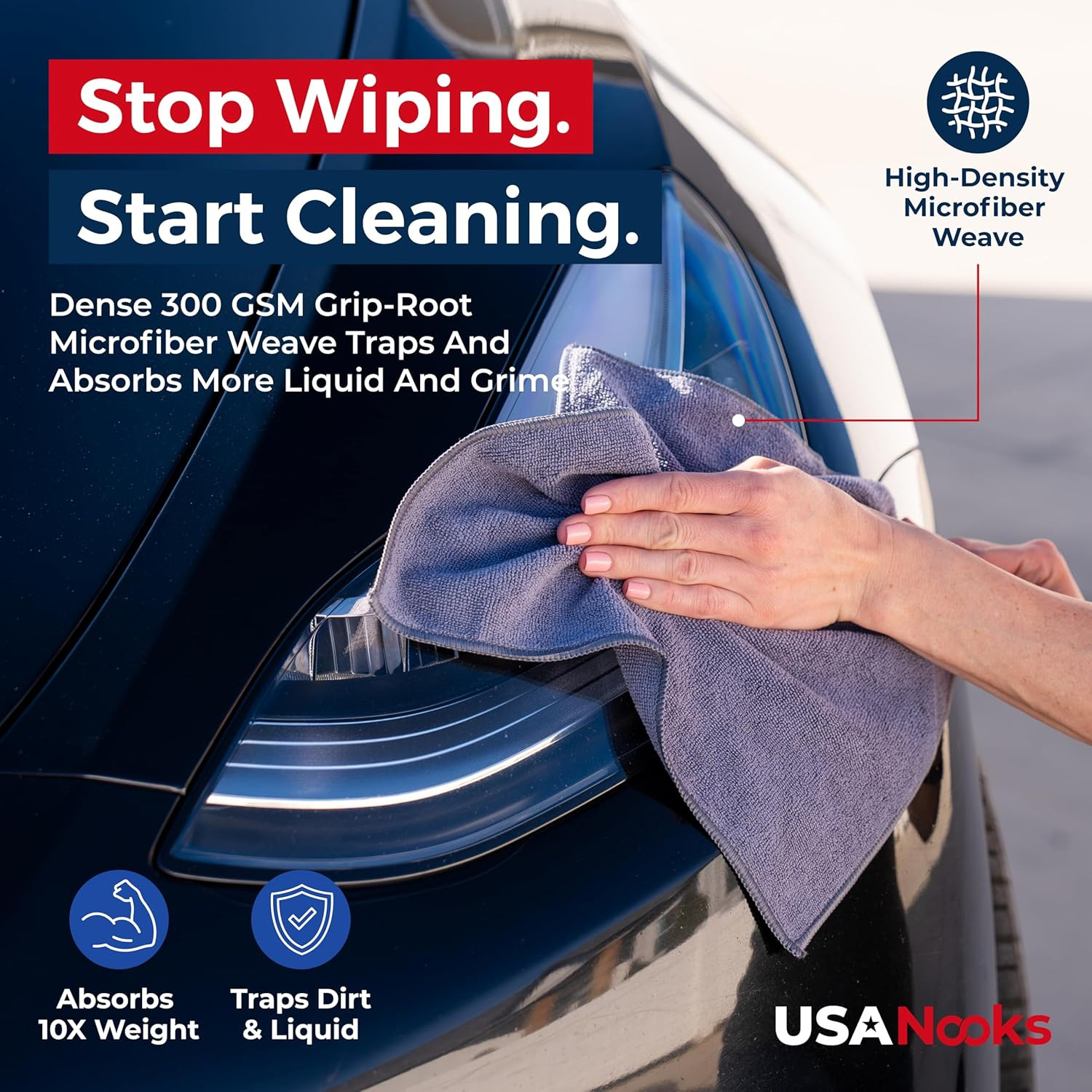 High-Performance Microfiber Cleaning Cloths - 12 Pcs, 12.5"x12.5