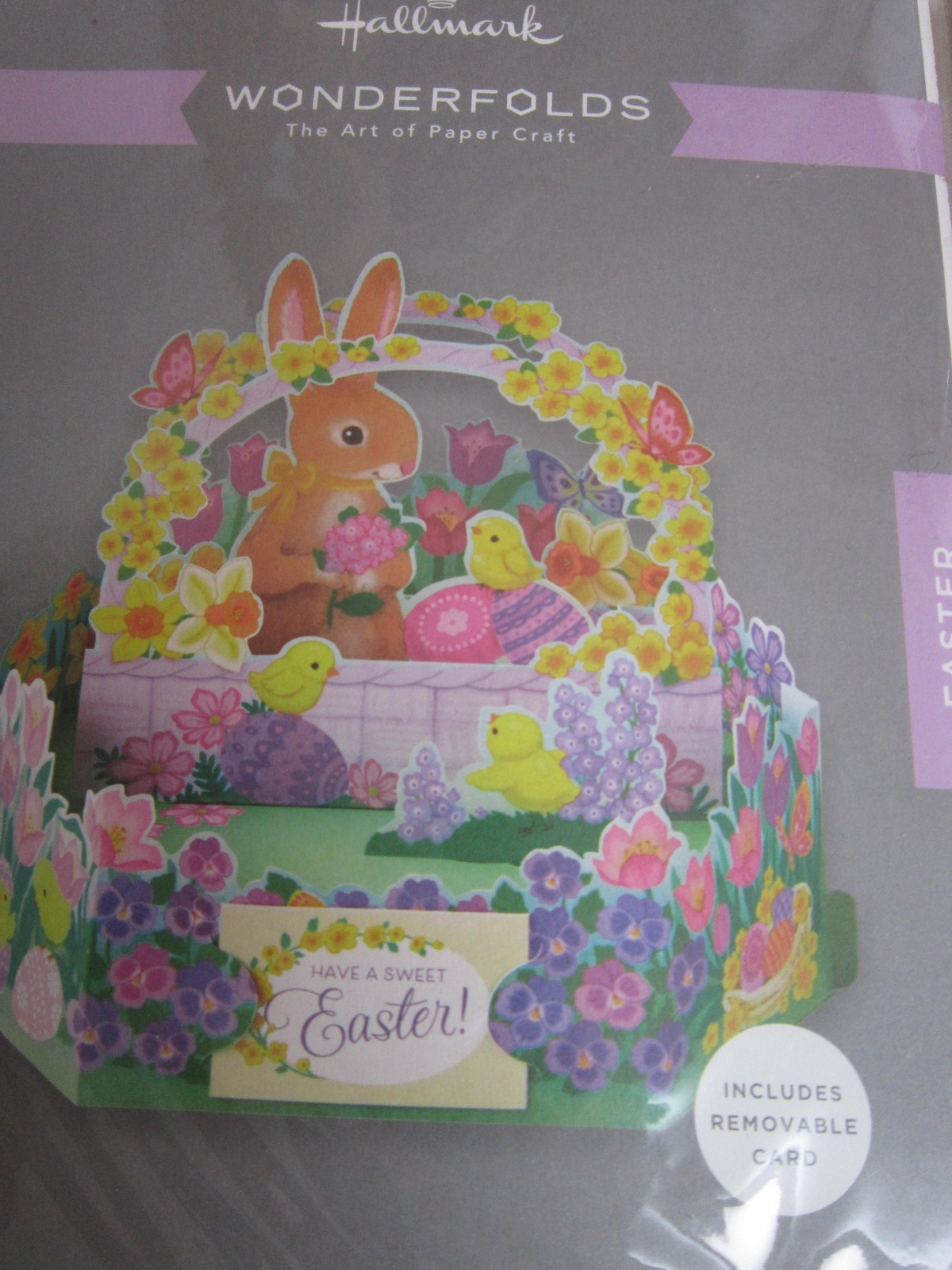 2 Hallmark Wonderfolds Pop-Up Cards - Easter / Thankful For You - MIP