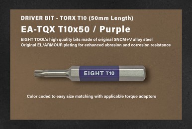 Eight Tool EA-TQXB T10x50 Torx Bit for Torque Ctrl Adaptor T10 50mm / Purple