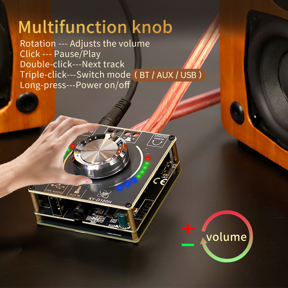 HIFI Stereo Bluetooth Amplifier Board 100W*2 Dual Channel Audio Amplifier Module