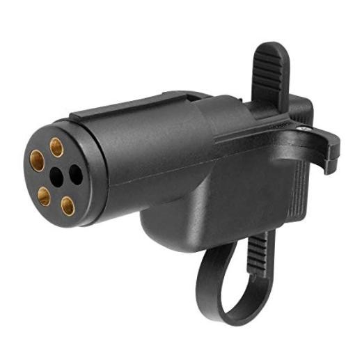 57627 6-Way Round Vehicle-Side to 4-Way Flat Trailer Wiring Adapter with