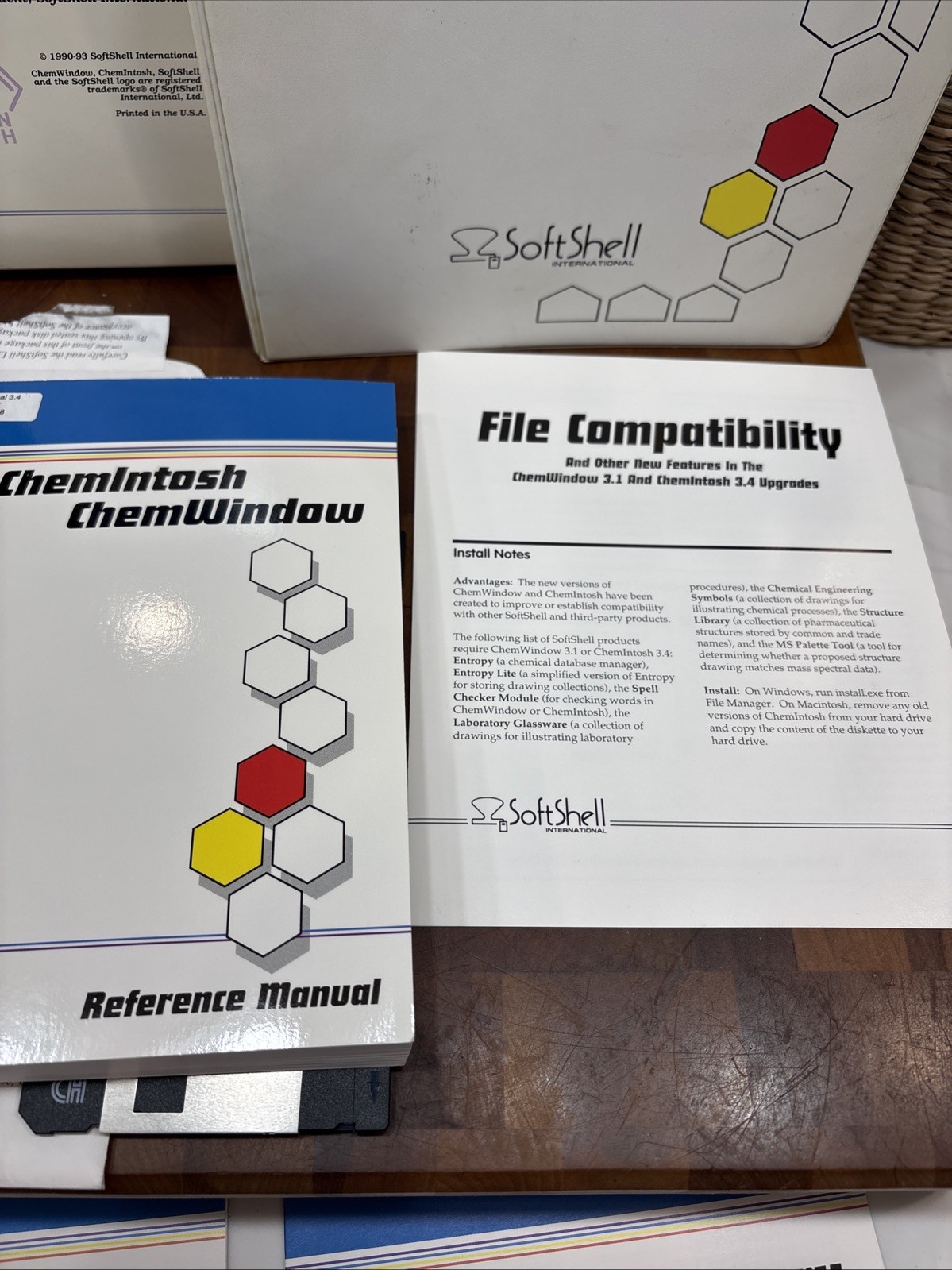 VTG SoftShell ChemIntosh ChemWindow Software Lot Floppy Disk Manuals Entropy