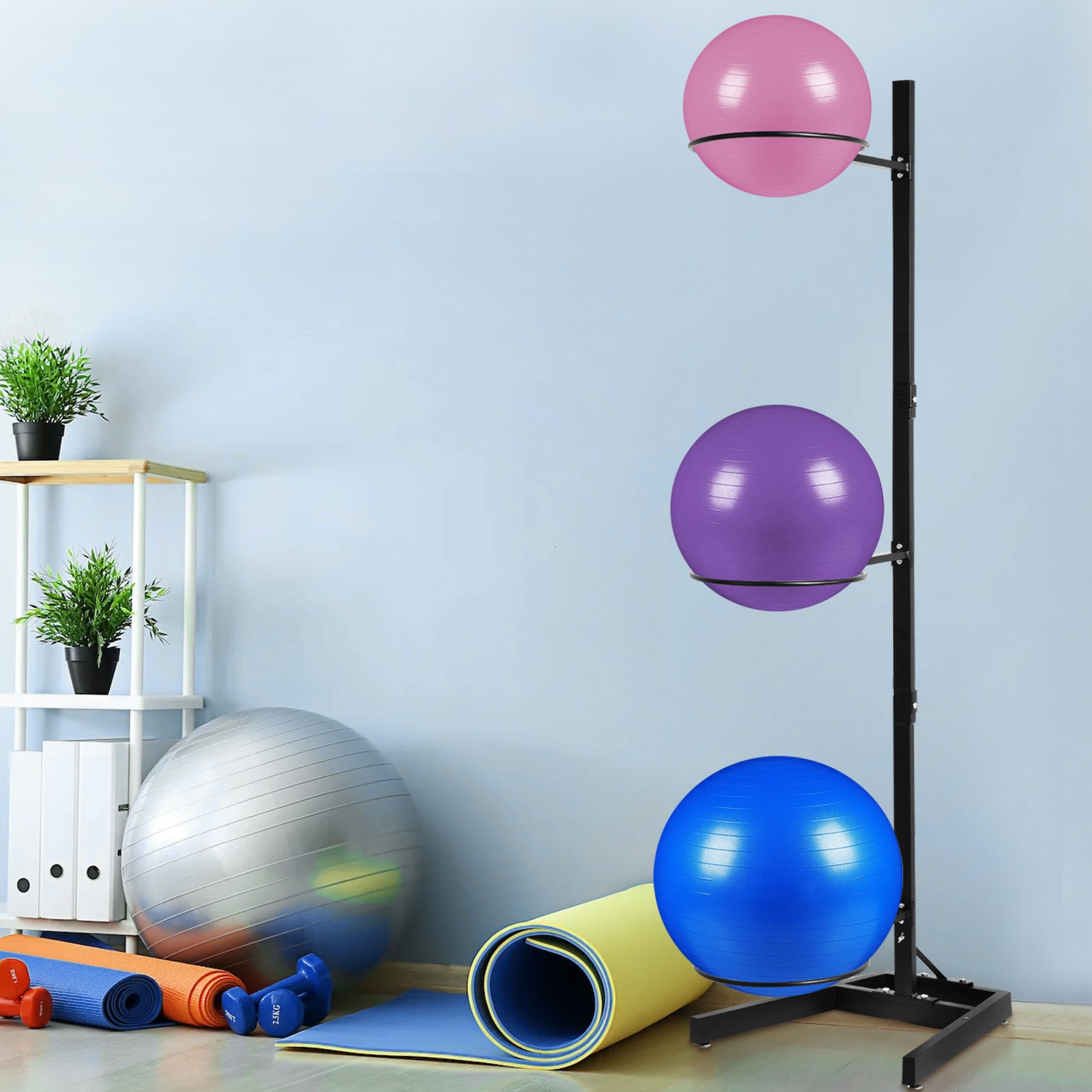 Yoga Ball Holder, Exercise Ball Holder Vertical Storage for Commercial & Home-