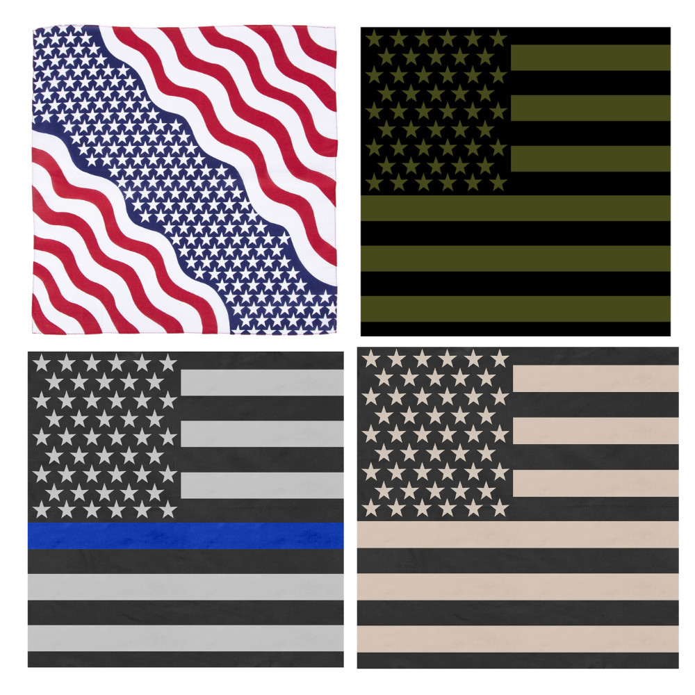 Rothco U.S. Flag Bandana | 22" x 22" | 100% Cotton | American Flag Bandana