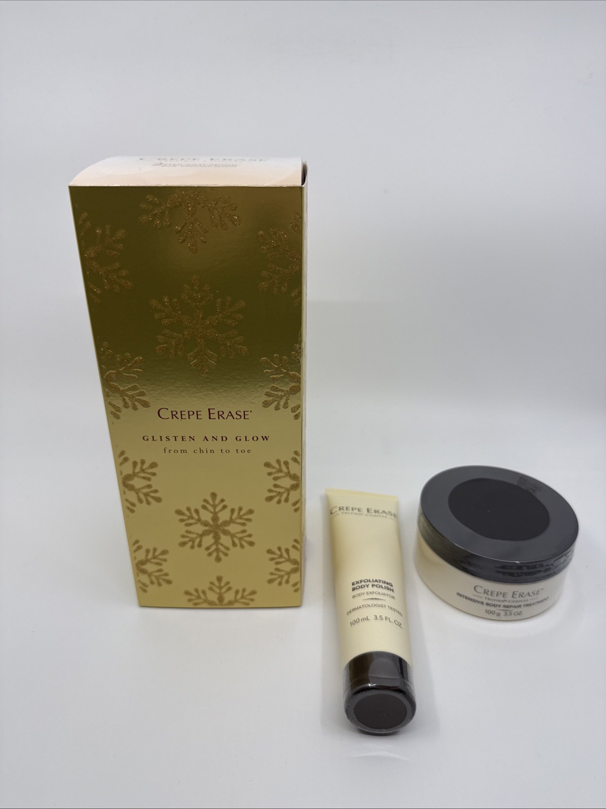 Crepe Erase Exfoliating Body Polish & Intensive Body Repair Set New Sealed