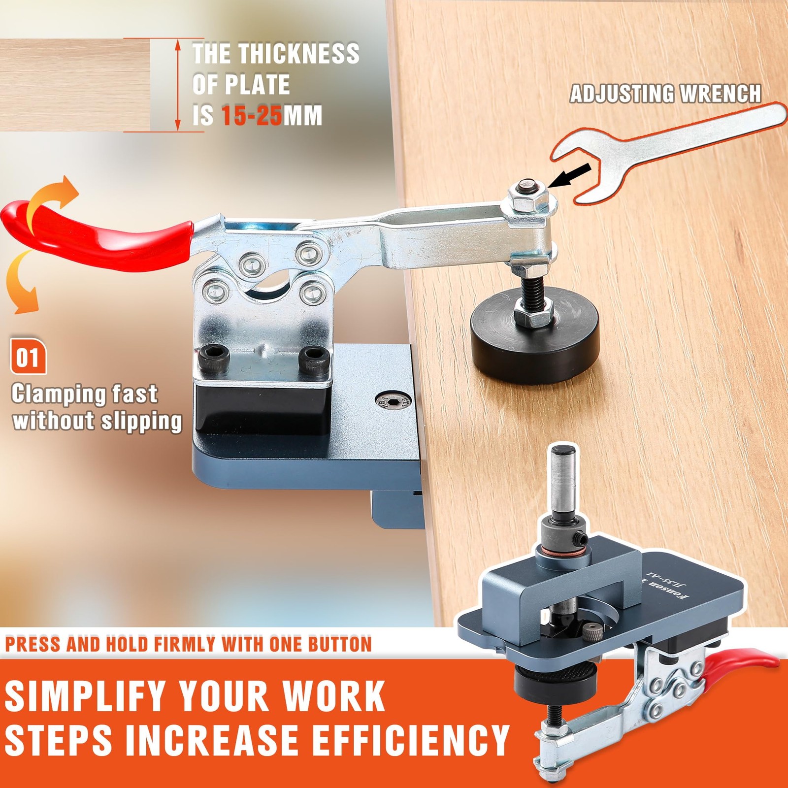 Metal Concealed Hinge Jig 35MM Cabinet Boring Puncher Woodworking Tool