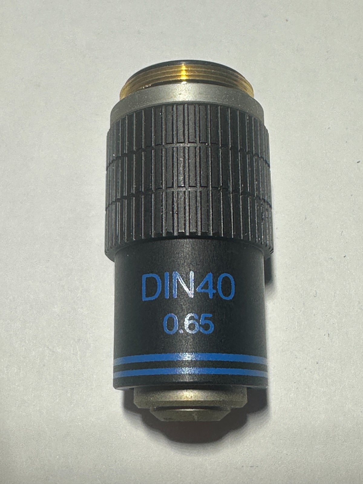 Swift Microscope Objective DIN40 / 0.65 Made in Thailand, Blue stripes Used