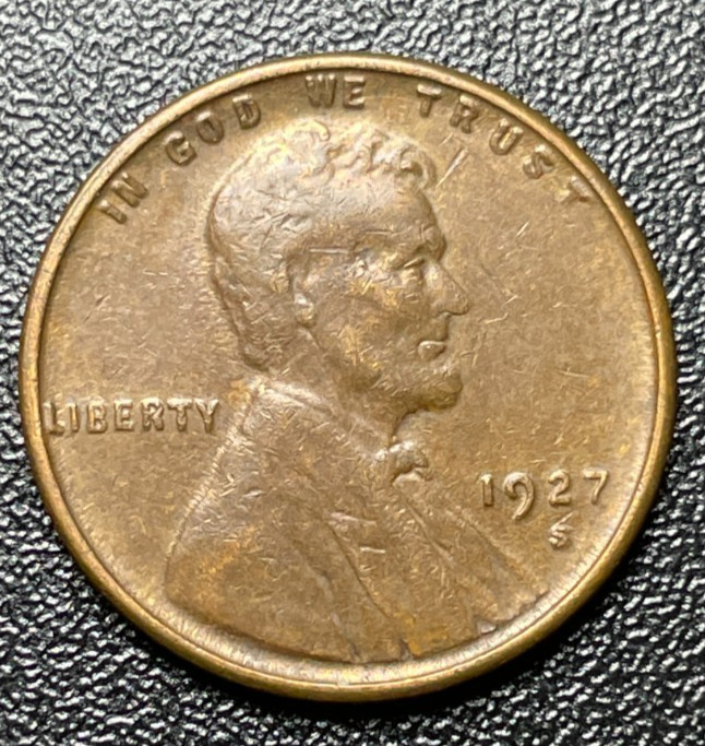 1927-S Lincoln Cent Wheat Penny ** Extra Fine