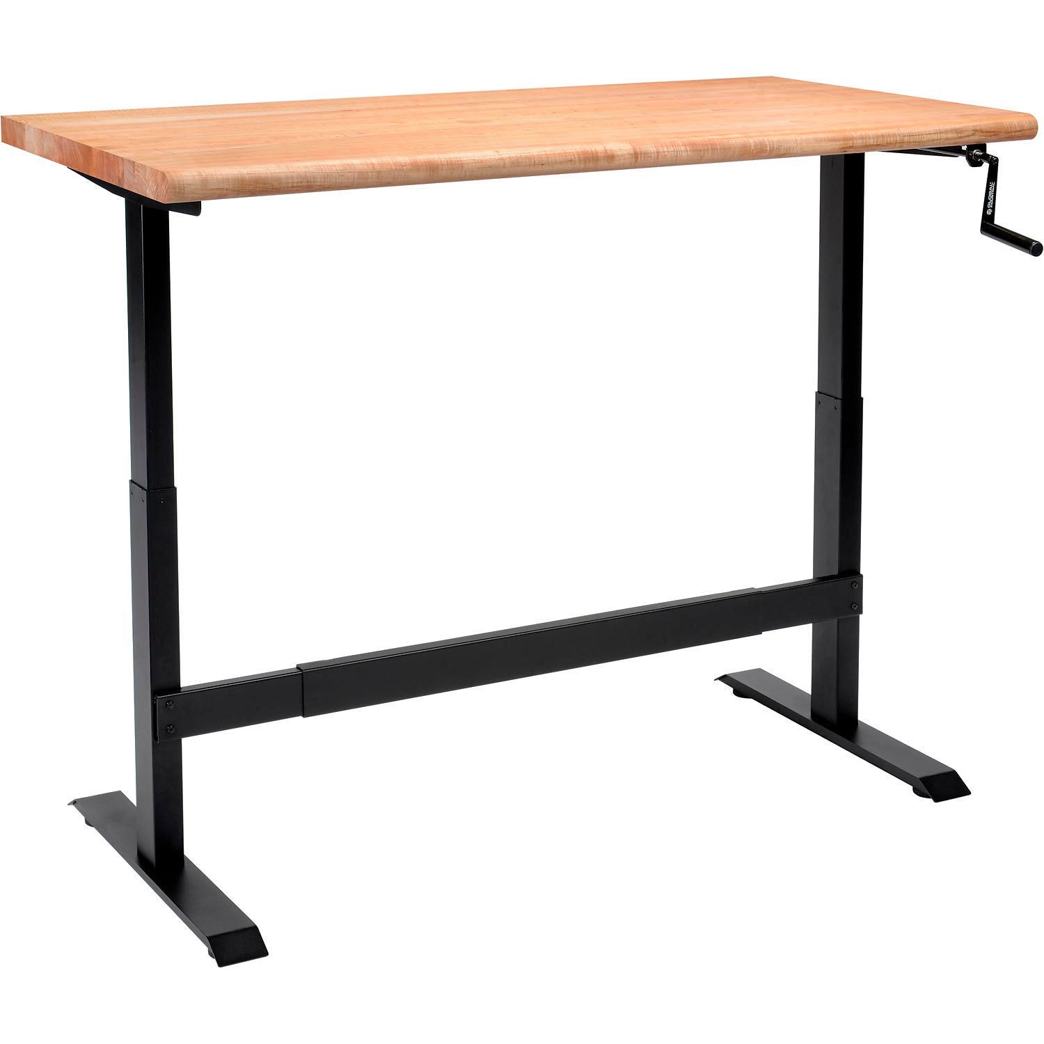 Global Industrial Hand-Crank Adjustable Height Workbench Maple Safety Edge 60"W