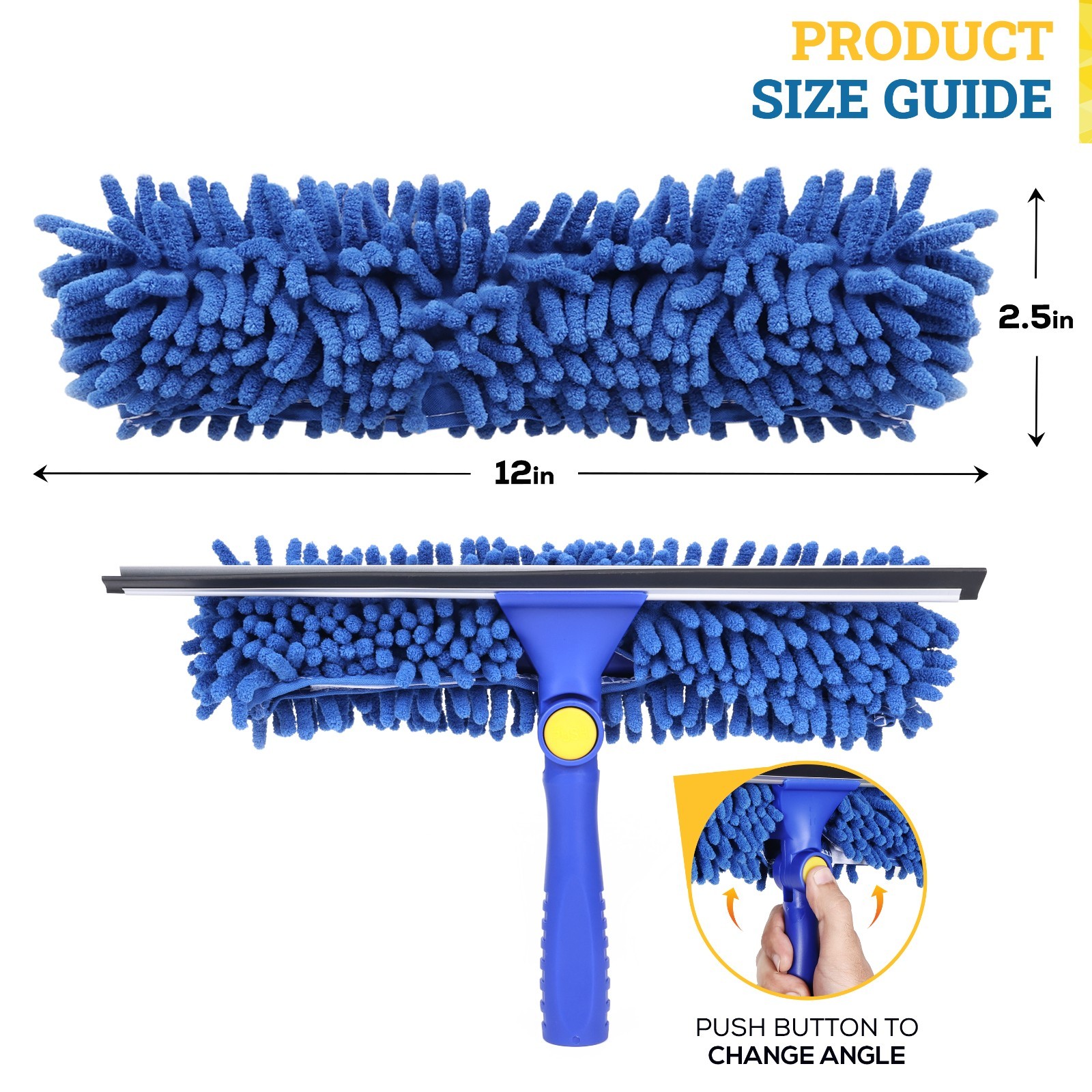 12" Chenille Reusable Washable Window Cleaning Squeegee Sleeves - 5 Pack