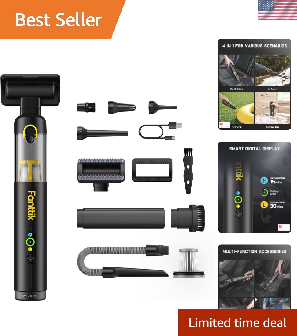 Slim V10 APEX Cordless Car Vacuum, 4-in-1 Portable Mini Handheld Vac, Upgrade...