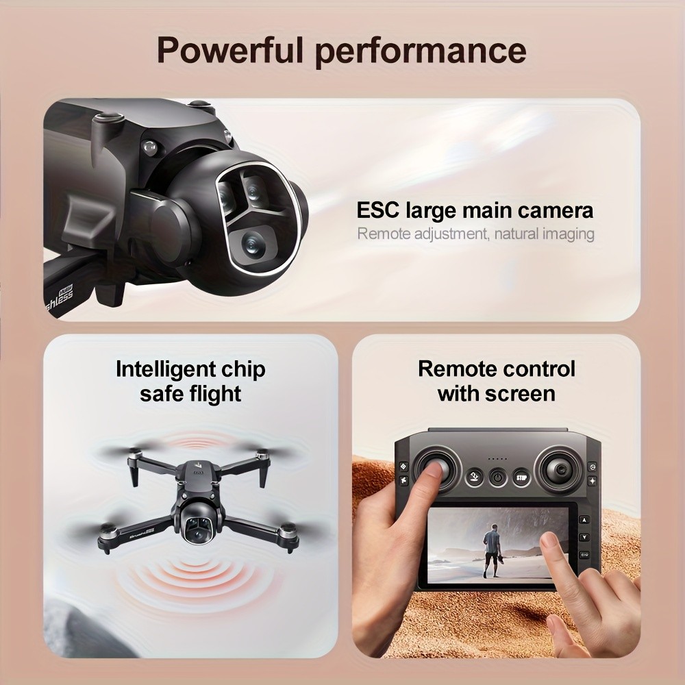 4.3-inch screen remote-controlled drone,HD camera,brushless FPV,2 batteries