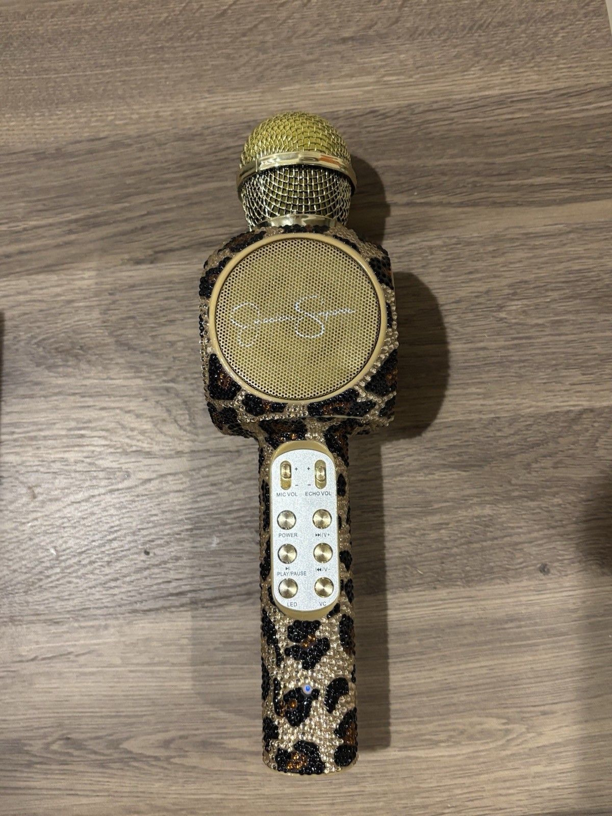 Jessica Simpson Leopard Microphone Bling Edition Wireless Bluetooth for Karaoke