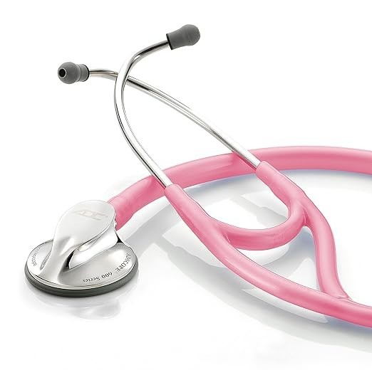 ADC ADSCOPE Cardiology Stethoscope, Adult 27-inch, Metalic Pink, 600PBCA