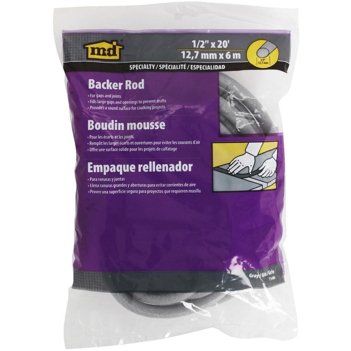 M-D 1/2"X20' Backer Rod