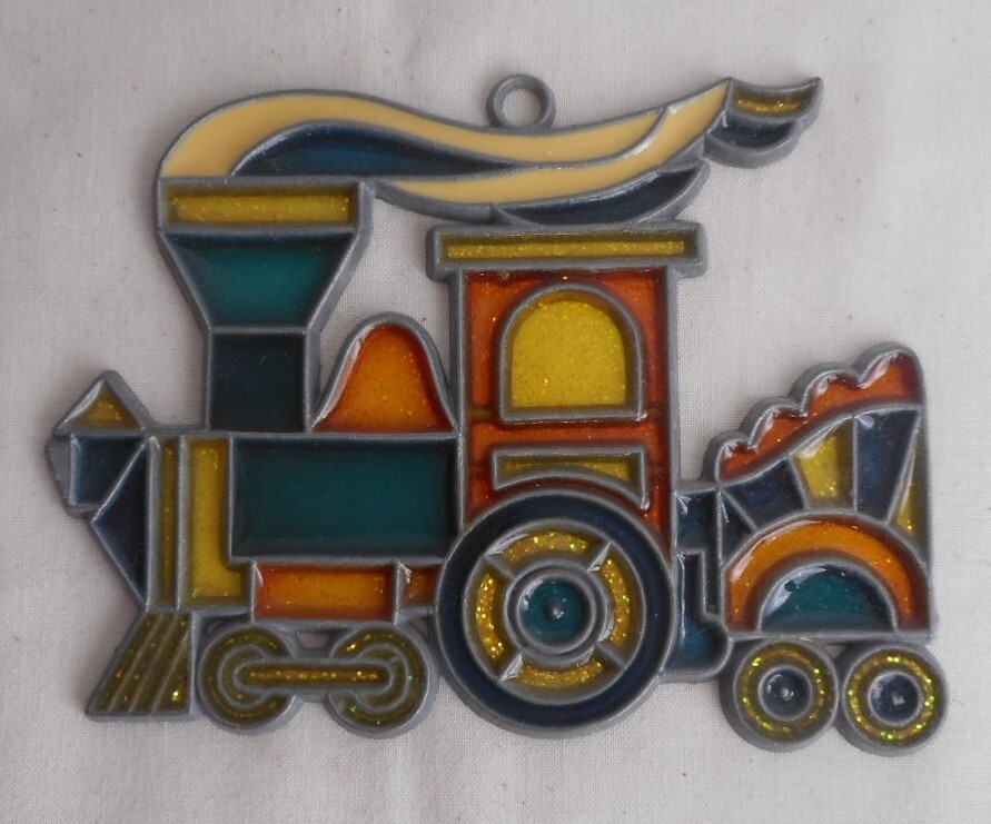 Train Coal Train Suncatcher Locomotive Multicolor Metal Resin 4-1/2" x 3-1/2" H