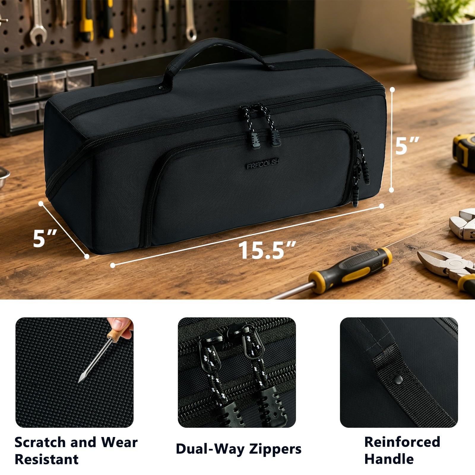 Portable Tool Bag Organizer WideOpen Tote Multi Compartments