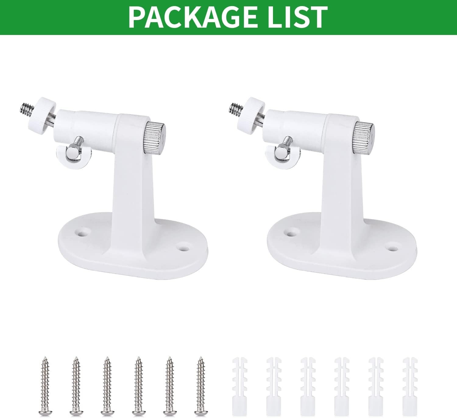2Pack Adjustable Security Wall Mount Bracket for Nest Cam Outdoor or Indoor, Ba