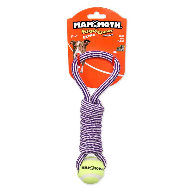 Mammoth Twister Pull Mini Tug 10" Rope Dog Toy With Ball