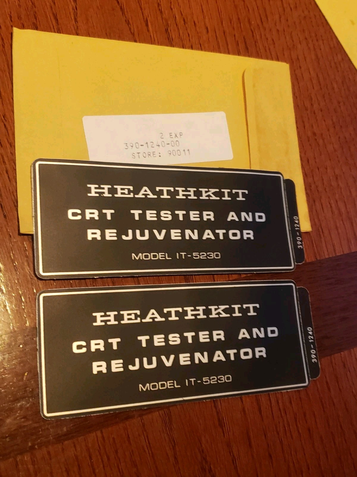 One New Heathkit Emblem/ Label #390-1240 for IT-5230 CRT Tester NOS