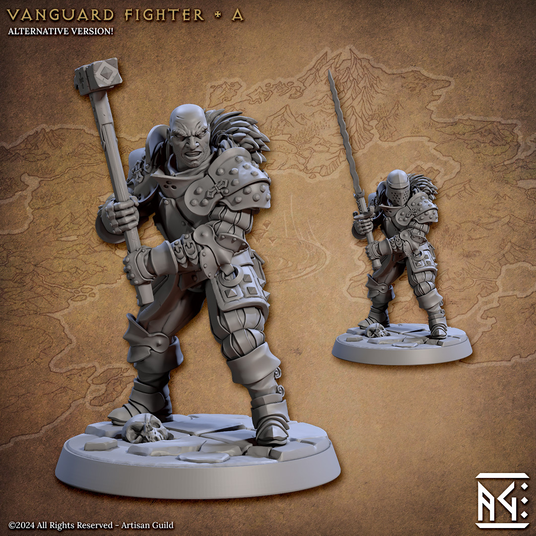 Vanguard Fighter A - Artisan Guild Fantasy Dungeons and Dragons Miniature
