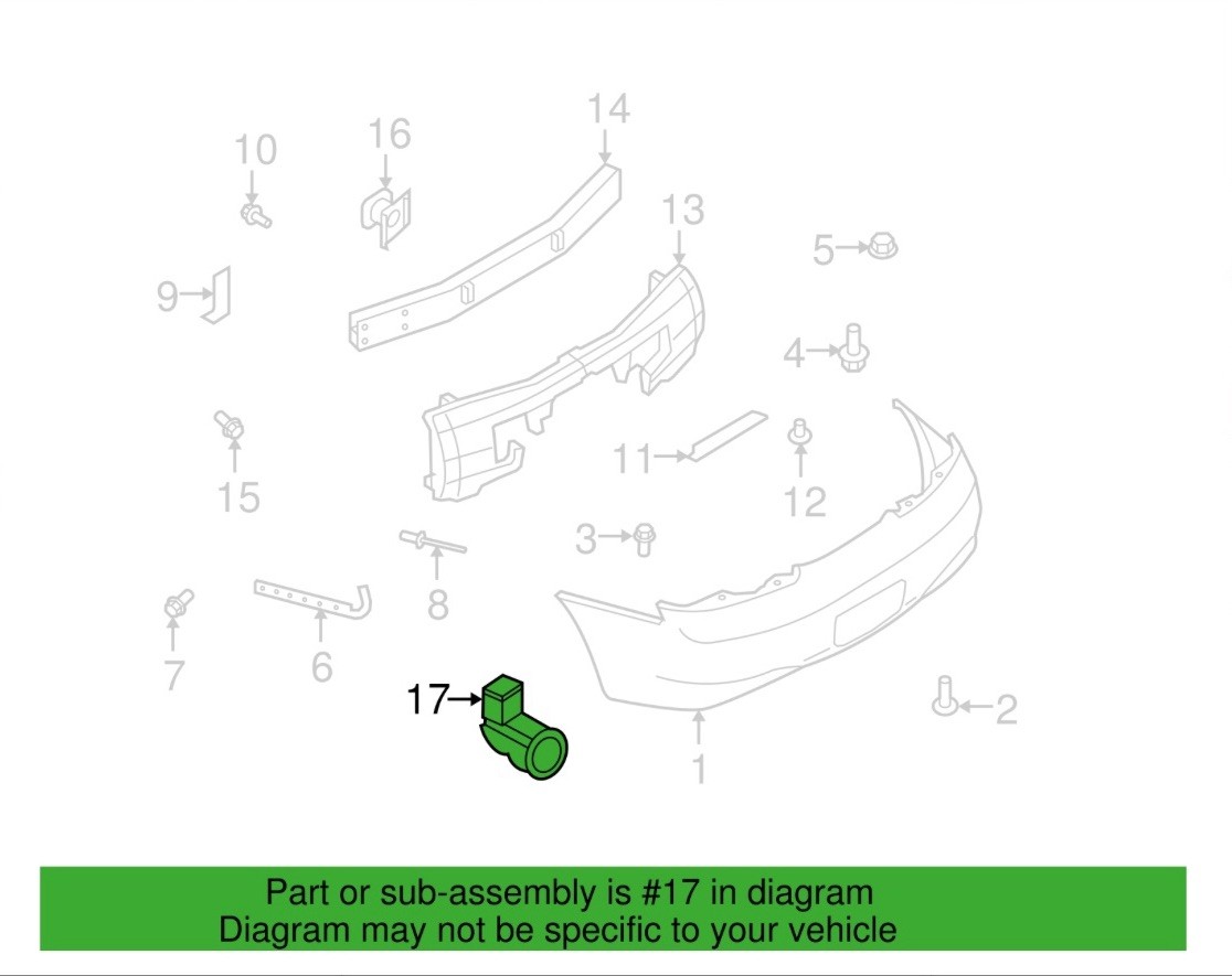 2015-2017 Infiniti Reverse Sensor 259941JB3E OEM