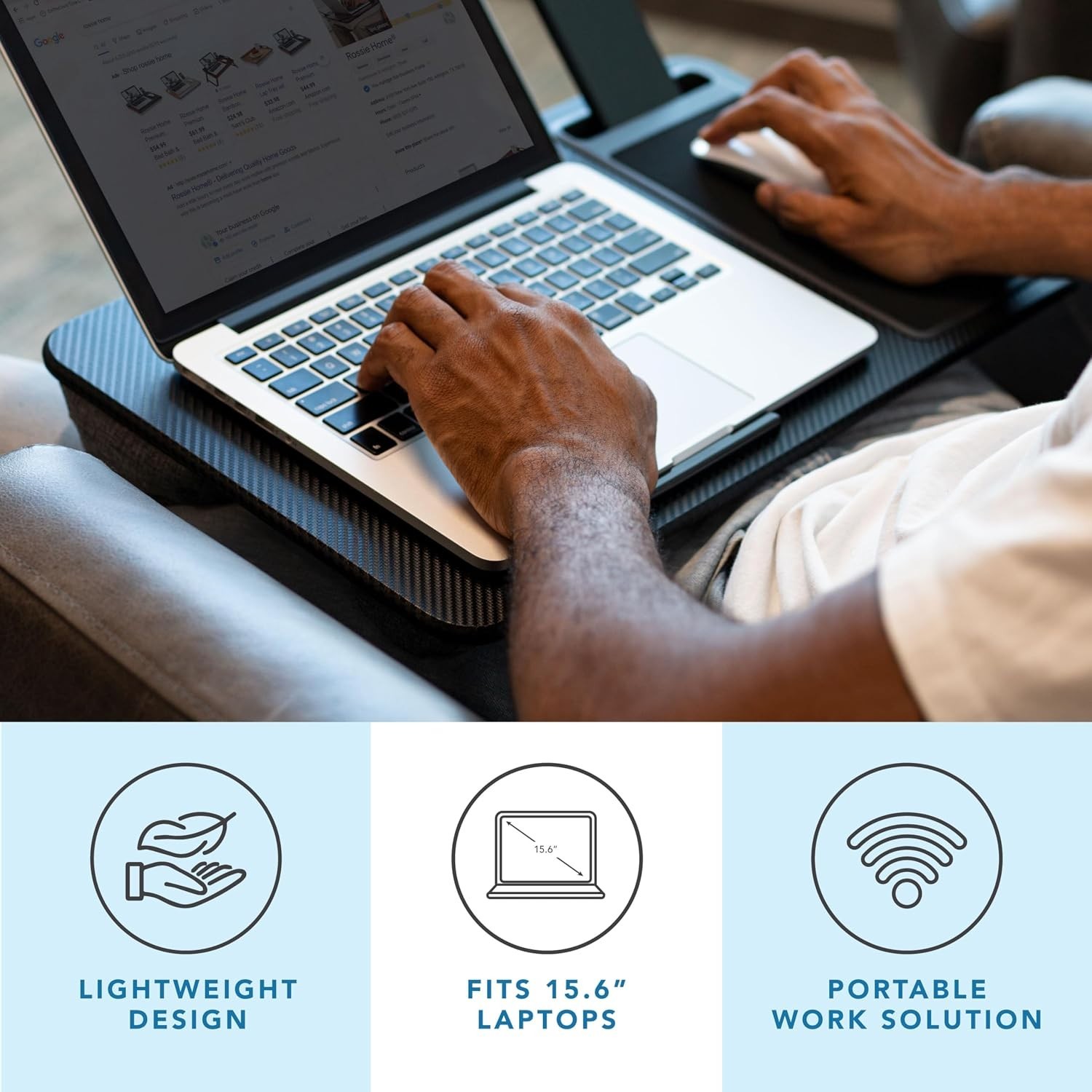 Home Office Lap Desk with Enhanced Functionality for Various Accessories