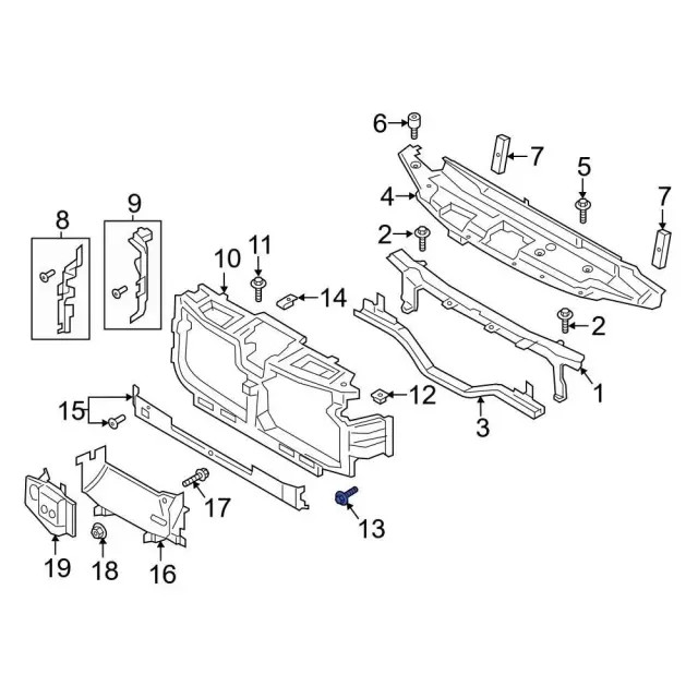 Genuine Ford Radiator Support Panel Bolt W718108-S900