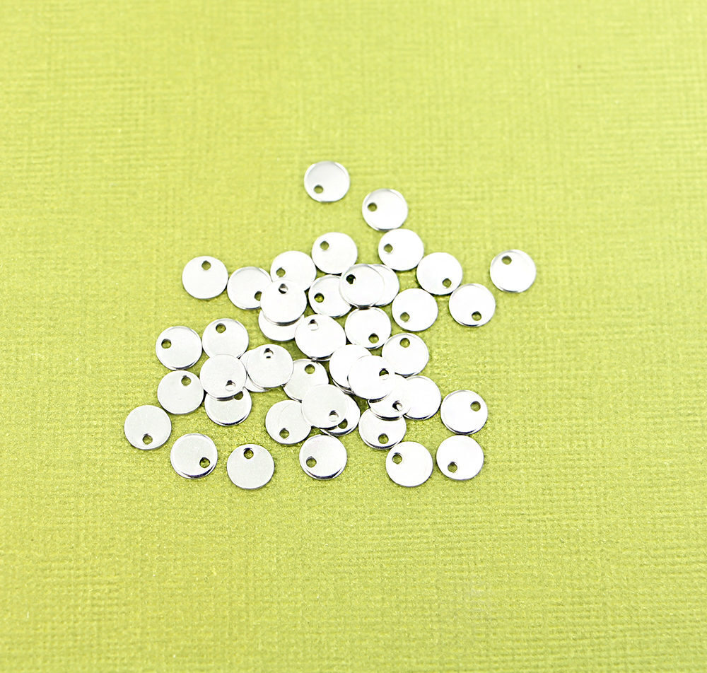 25 Stainless Steel Charm Stamping Discs 6mm - MT546