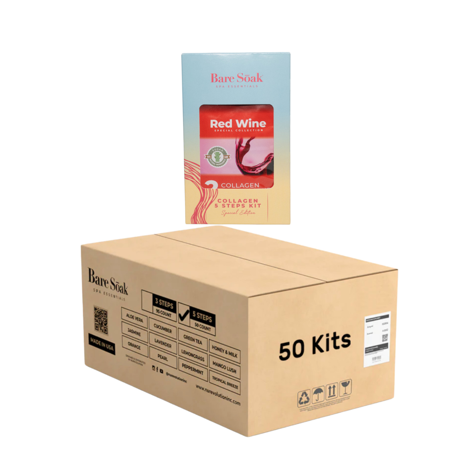Bare Soak 5 Step Red Wine - 50pc Case