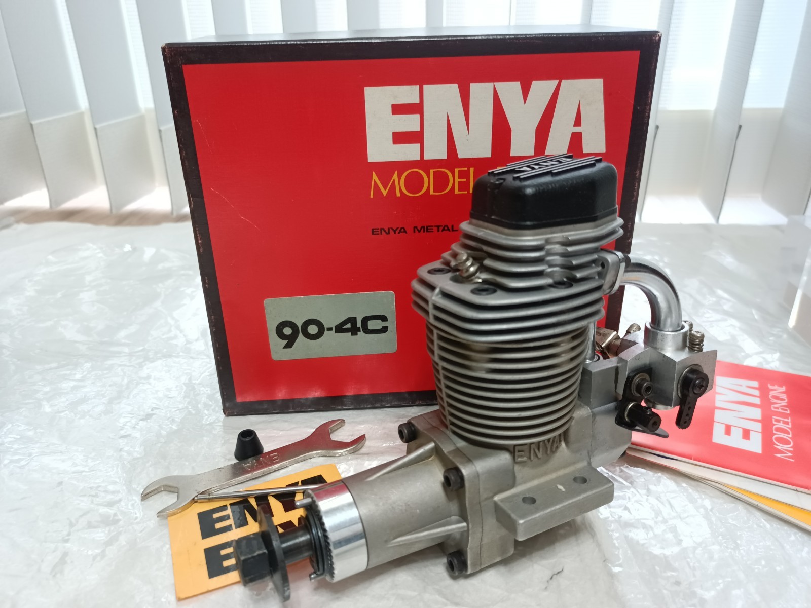 ENYA 90-4C 4-Stroke Glow Engine with Manual Vintage RC Airplane Motor