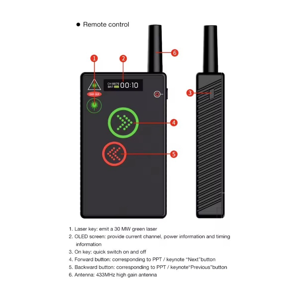 Mini Cue Professional Flipper PPT Presentation Anti-interference Remote meeting