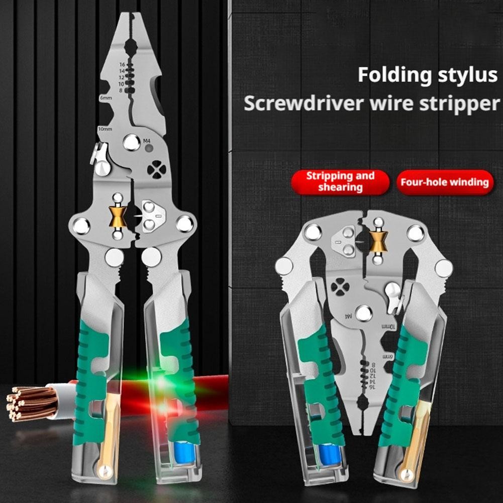 1PC Multi-Functional Wire Stripper Scissors With Electrical Tes t