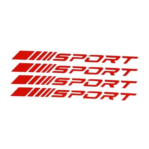 4 Pcs Square Wheel Rim Decal Stripe Reflective Wheel Decals Stickers PET Red