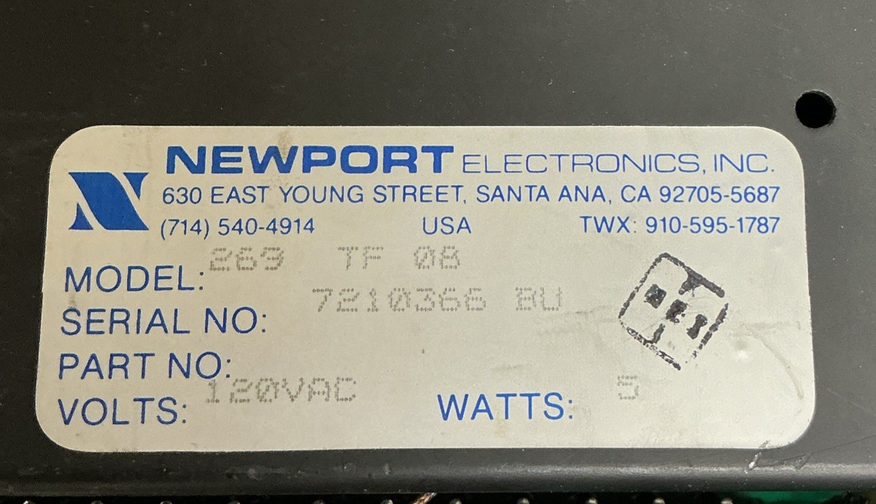 Newport Electronics Model 269 TF 08